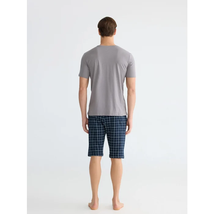 LC WAIKIKI Lacivert Standart Kalıp Erkek Şortlu Pijama Takımı