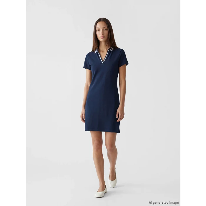 LCW EVERYDAY Lacivert Polo Yaka Mini Elbise