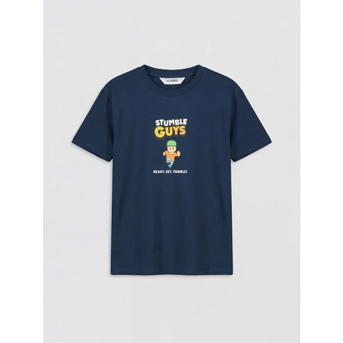 LCW Kids Lacivert Stumble Guys Baskılı Erkek Çocuk Tişört