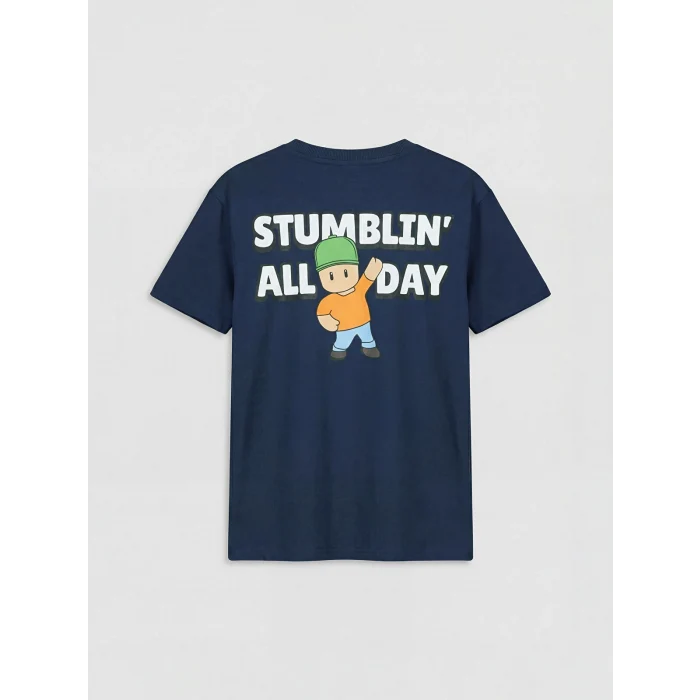 LCW Kids Lacivert Stumble Guys Baskılı Erkek Çocuk Tişört