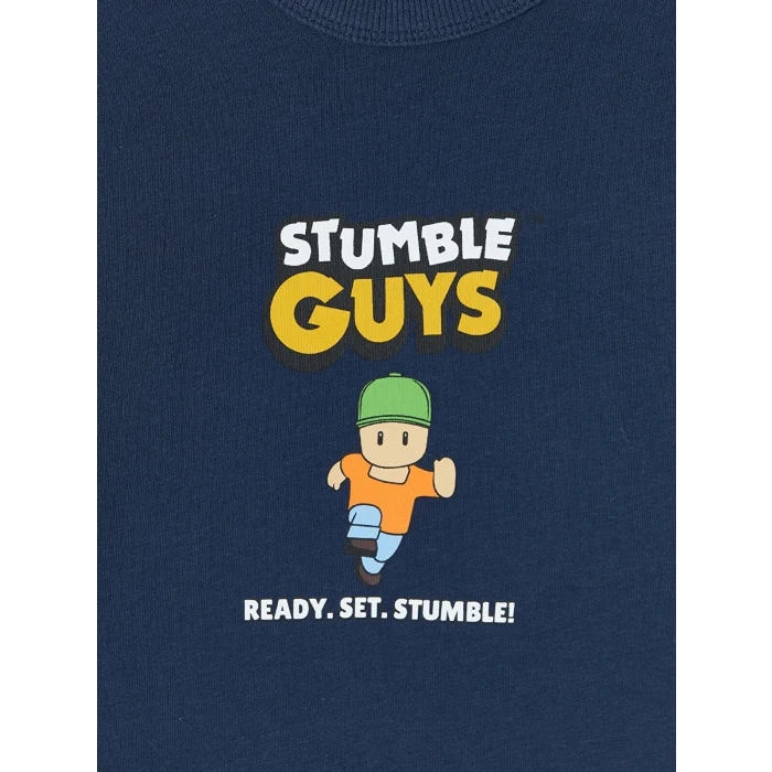 LCW Kids Lacivert Stumble Guys Baskılı Erkek Çocuk Tişört