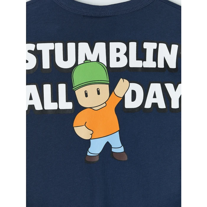 LCW Kids Lacivert Stumble Guys Baskılı Erkek Çocuk Tişört