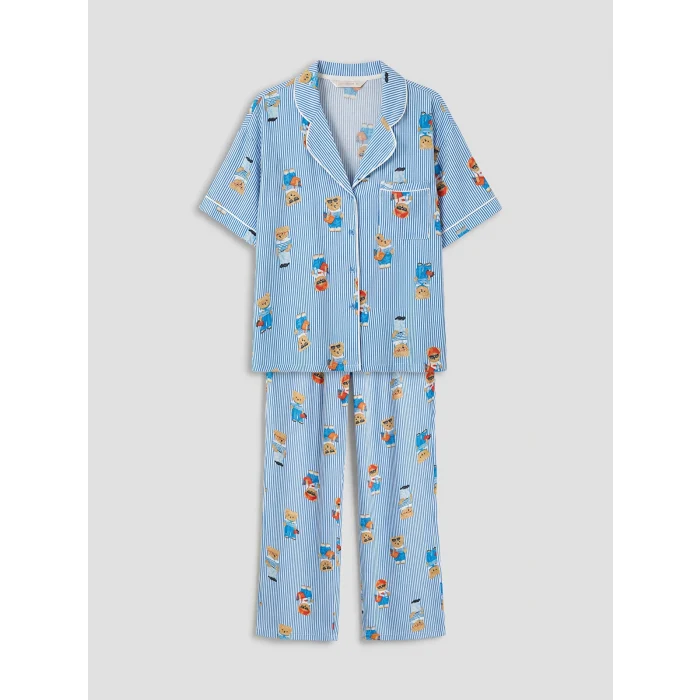 LCW DREAM Ekru Ayı Teddy Baskılı Kadın Pijama Takım