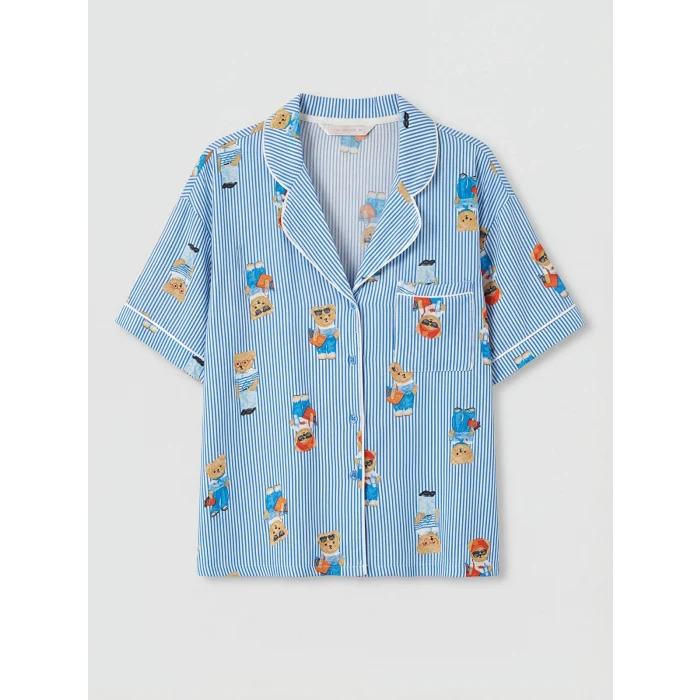 LCW DREAM Ekru Ayı Teddy Baskılı Kadın Pijama Takım