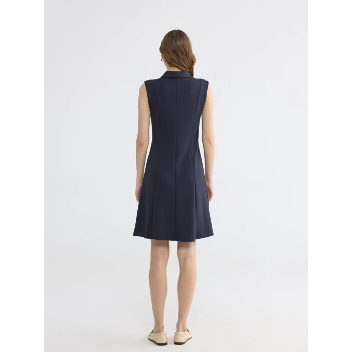 LCWAIKIKI Classic Lacivert Polo Yaka Soft Touch Elbise