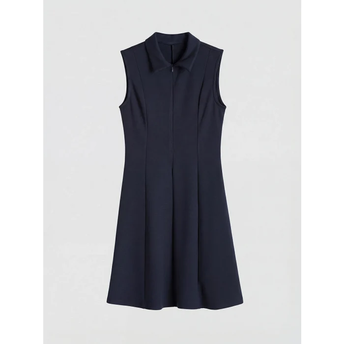 LCWAIKIKI Classic Lacivert Polo Yaka Soft Touch Elbise