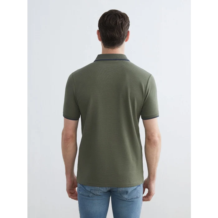 LCWAIKIKI Classic Haki Polo Yaka Erkek Dokulu Tişört