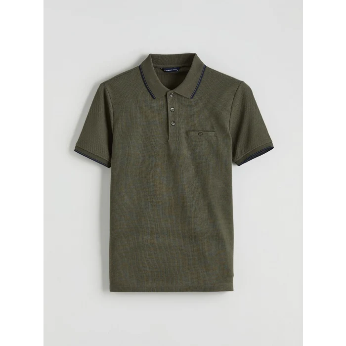 LCWAIKIKI Classic Haki Polo Yaka Erkek Dokulu Tişört