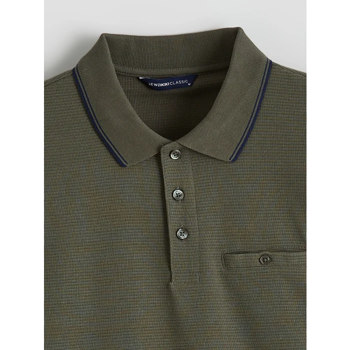 LCWAIKIKI Classic Haki Polo Yaka Erkek Dokulu Tişört