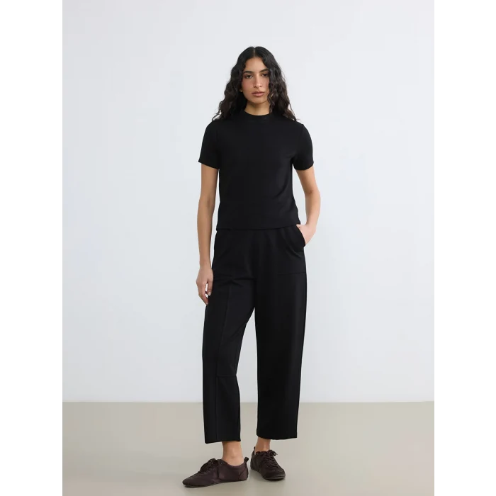 LCW Modest Siyah Beli Lastikli Soft Touch Kadın Eşofman Altı