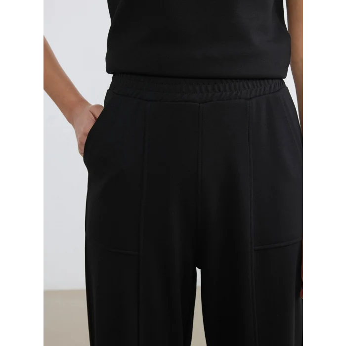 LCW Modest Siyah Beli Lastikli Soft Touch Kadın Eşofman Altı
