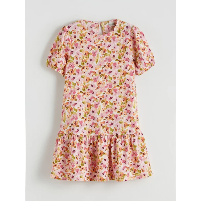LCW Kids Pembe Çiçekli Kız Çocuk Elbise