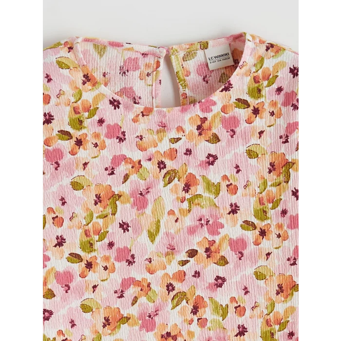 LCW Kids Pembe Çiçekli Kız Çocuk Elbise