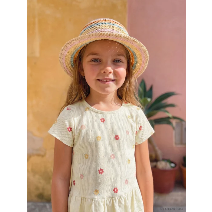 LCW Kids Ekru Çiçekli Kız Çocuk Tişört ve Pantolon