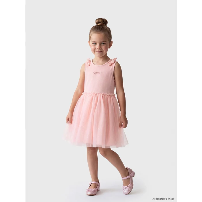 LCW Kids Pembe Fiyonk Detaylı Kız Çocuk Tütü Elbise