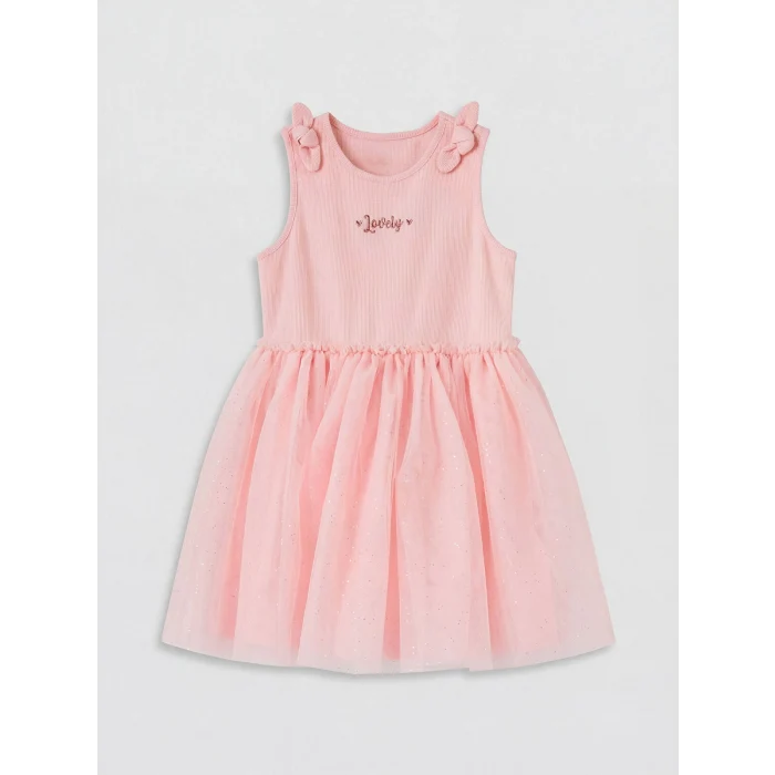 LCW Kids Pembe Fiyonk Detaylı Kız Çocuk Tütü Elbise