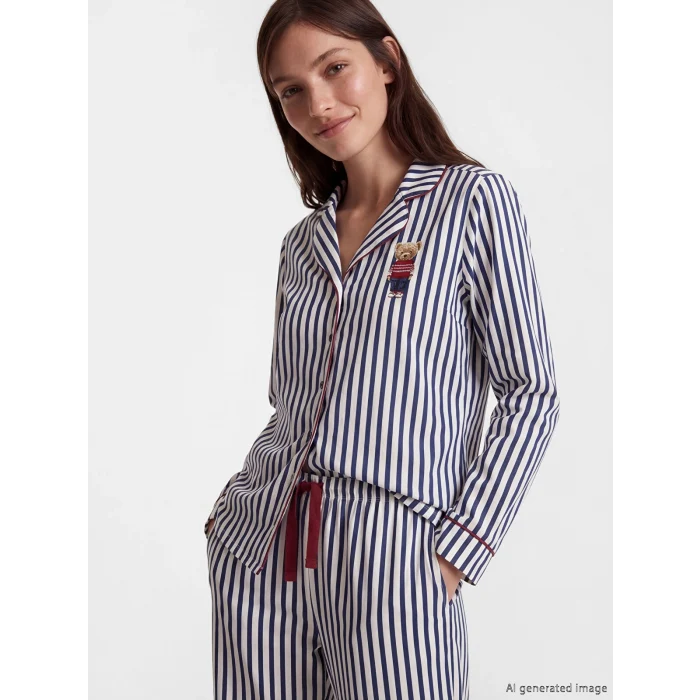 LCW DREAM Lacivert Ayı Teddy Baskılı Kadın Pijama Takımı