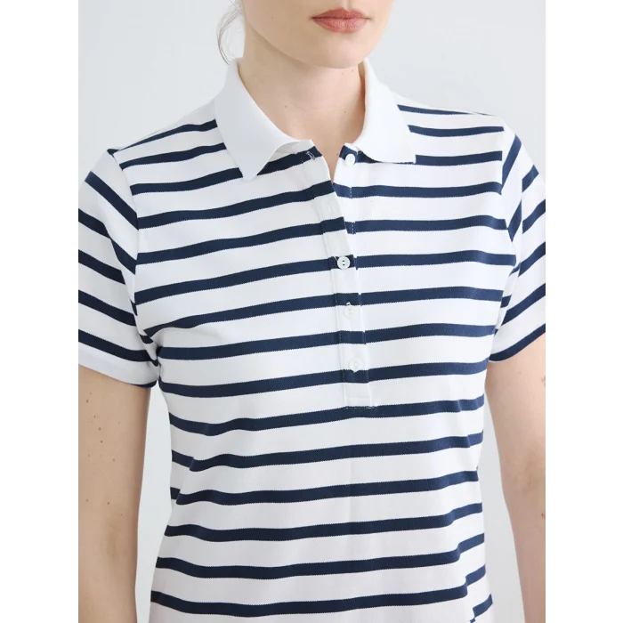 LCWAIKIKI Classic Lacivert Polo Yaka Çizgili Pike Mini Elbise
