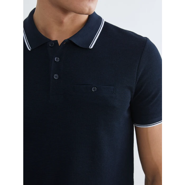 LCWAIKIKI Classic Lacivert Polo Yaka Erkek Dokulu Tişört