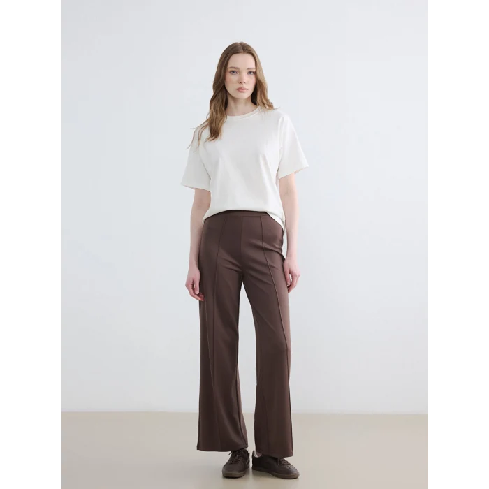 LCW Modest Kahverengi Beli Lastikli Soft Touch Kadın Eşofman Altı
