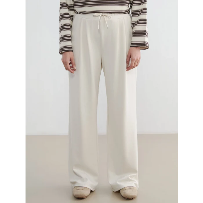 LCW Modest Bej Beli Lastikli Soft Touch Kadın Eşofman Altı