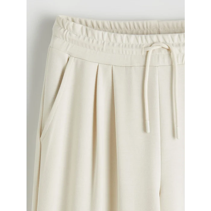 LCW Modest Bej Beli Lastikli Soft Touch Kadın Eşofman Altı