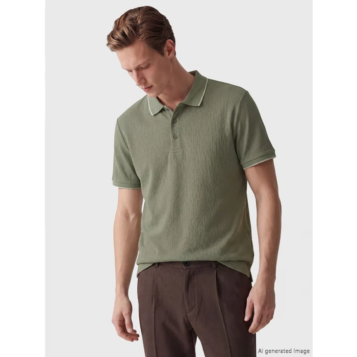 SOUTHBLUE Gri Polo Yaka Erkek Tişört