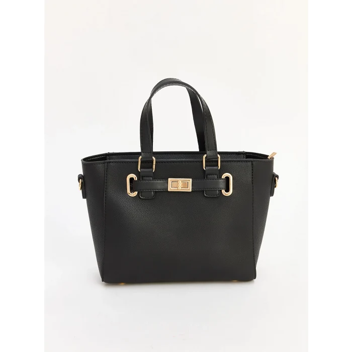 LCW ACCESSORIES Siyah Deri Görünümlü Kadın Omuz Çantası