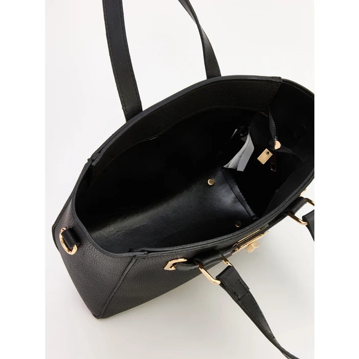 LCW ACCESSORIES Siyah Deri Görünümlü Kadın Omuz Çantası