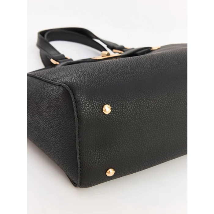 LCW ACCESSORIES Siyah Deri Görünümlü Kadın Omuz Çantası