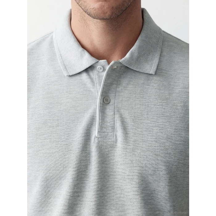 LCWAIKIKI Classic Gri Polo Yaka Pike Erkek Tişört