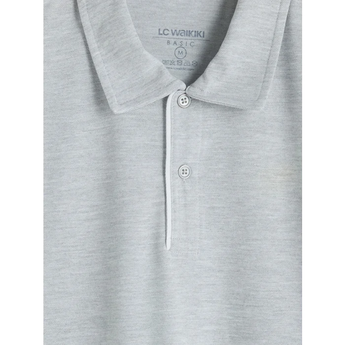 LCWAIKIKI Classic Gri Polo Yaka Pike Erkek Tişört