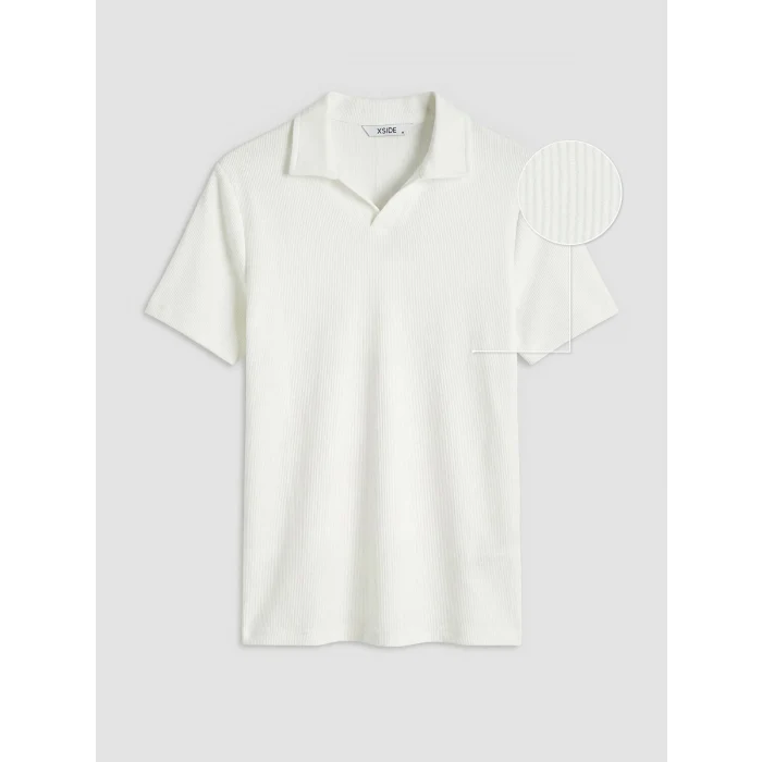 XSIDE Beyaz Polo Yaka Erkek Tişört