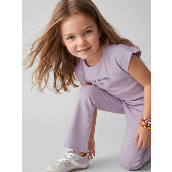 LCW Kids Lila Baskılı Kız Çocuk Takım