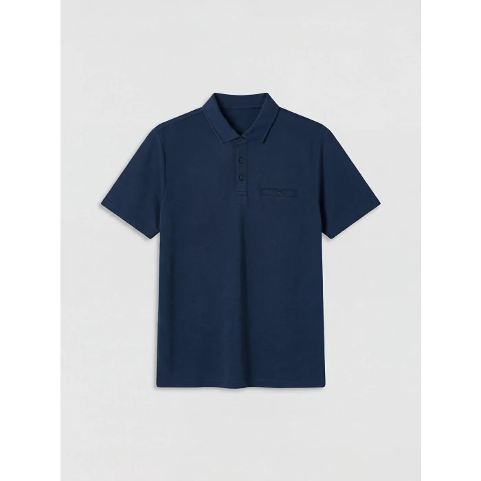 LCWAIKIKI Classic İndigo Polo Yaka Pike Erkek Tişört