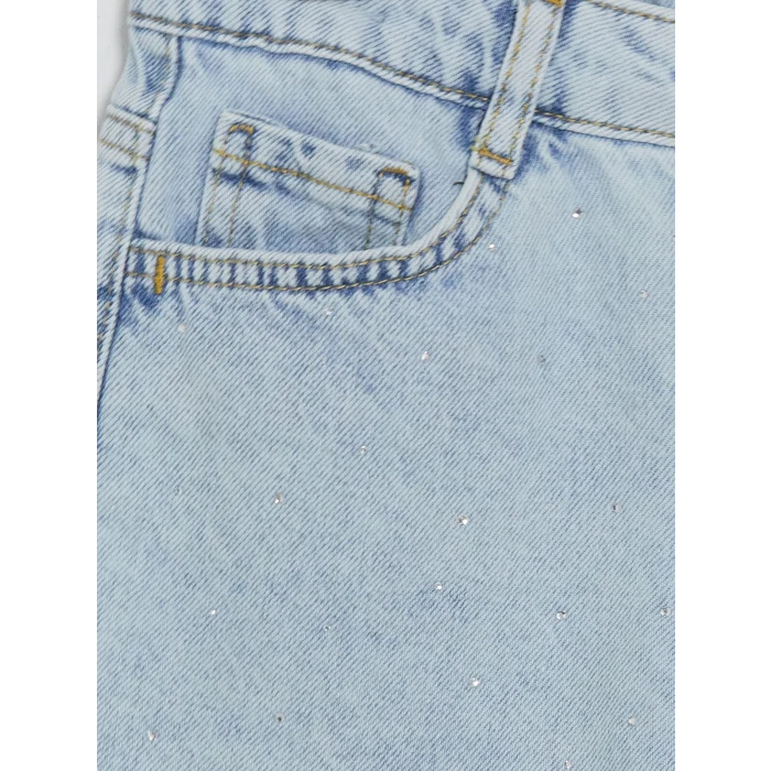 LCW Kids Mavi Taşlı Kız Çocuk Jean Şort
