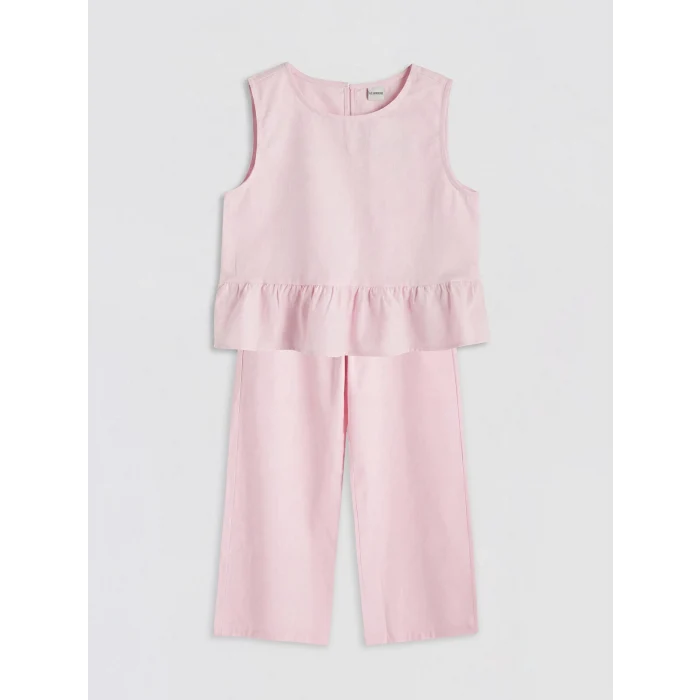 LCW Kids Pembe Kız Çocuk Bluz ve Pantolon Takım