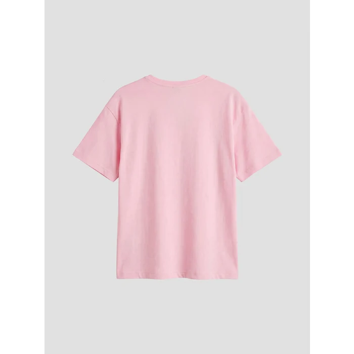 LCW Kids Pembe Bisiklet Yaka Baskılı Kız Çocuk Tişört 2li