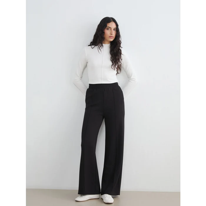 LCW Modest Siyah Beli Lastikli Soft Touch Kadın Eşofman Altı