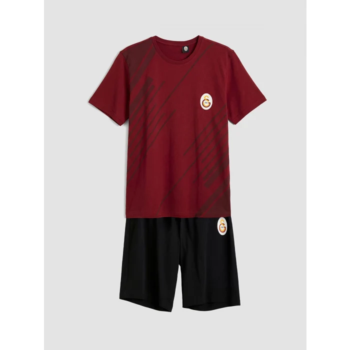 LC WAIKIKI Kırmızı Galatasaray Baskılı Erkek Şortlu Pijama Takımı
