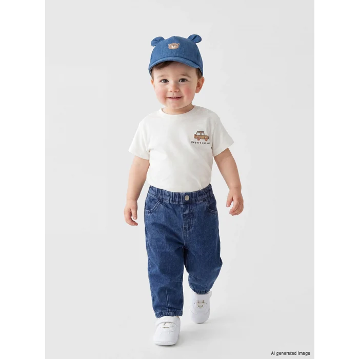 LCW baby Ekru Baskılı Erkek Bebek Takım