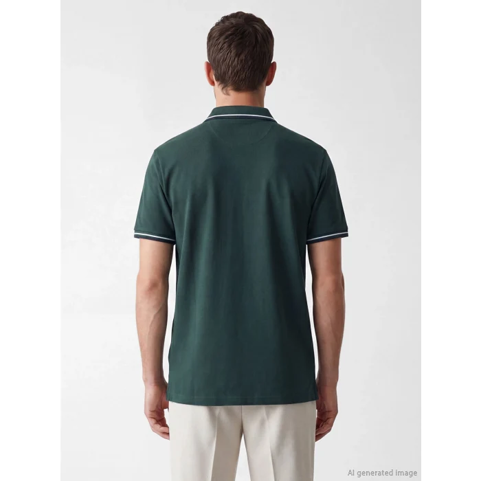 LCWAIKIKI Classic Yeşil Polo Yaka Pike Erkek Tişört