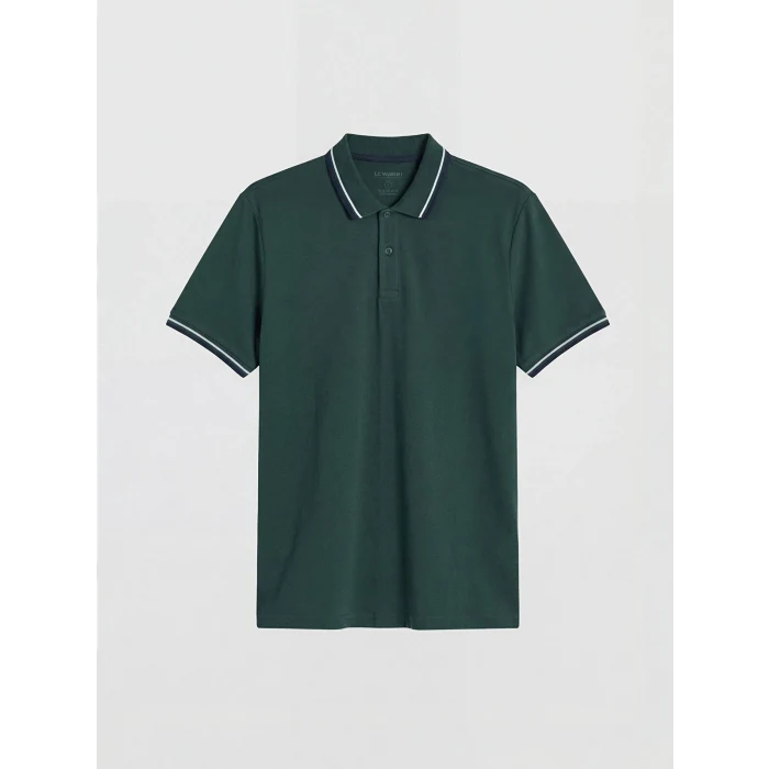 LCWAIKIKI Classic Yeşil Polo Yaka Pike Erkek Tişört
