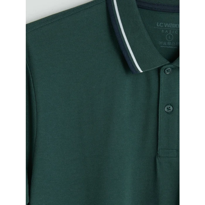 LCWAIKIKI Classic Yeşil Polo Yaka Pike Erkek Tişört