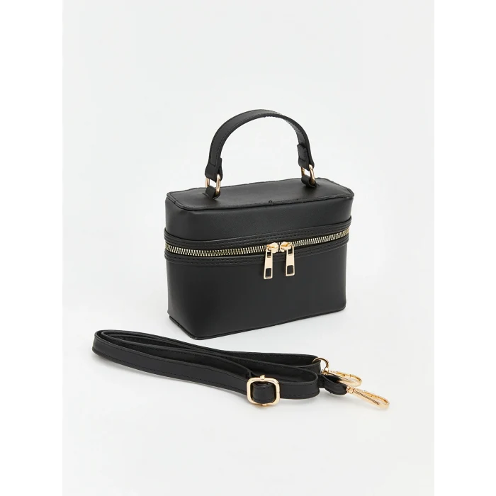 LCW ACCESSORIES Siyah Deri Görünümlü Kadın Omuz Çantası
