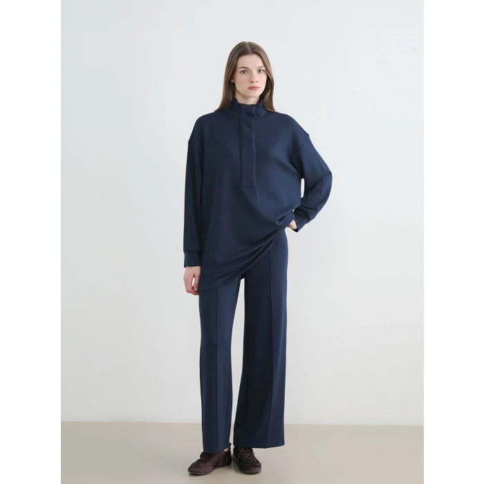 LCW Modest Lacivert Beli Lastikli Soft Touch Kadın Eşofman Altı