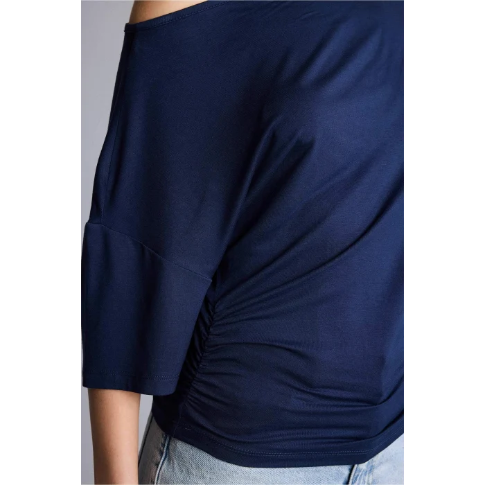 Defacto H7189AXNV241 Lacivert Loose Fıt kısa kollu tişört