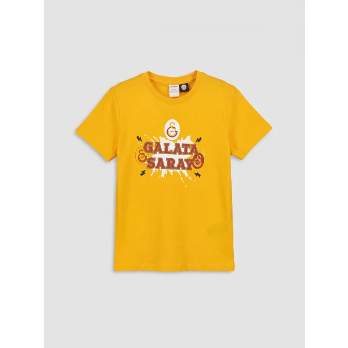 LCW Kids Turuncu Galatasaray Baskılı Erkek Çocuk Şortlu Pijama Takımı