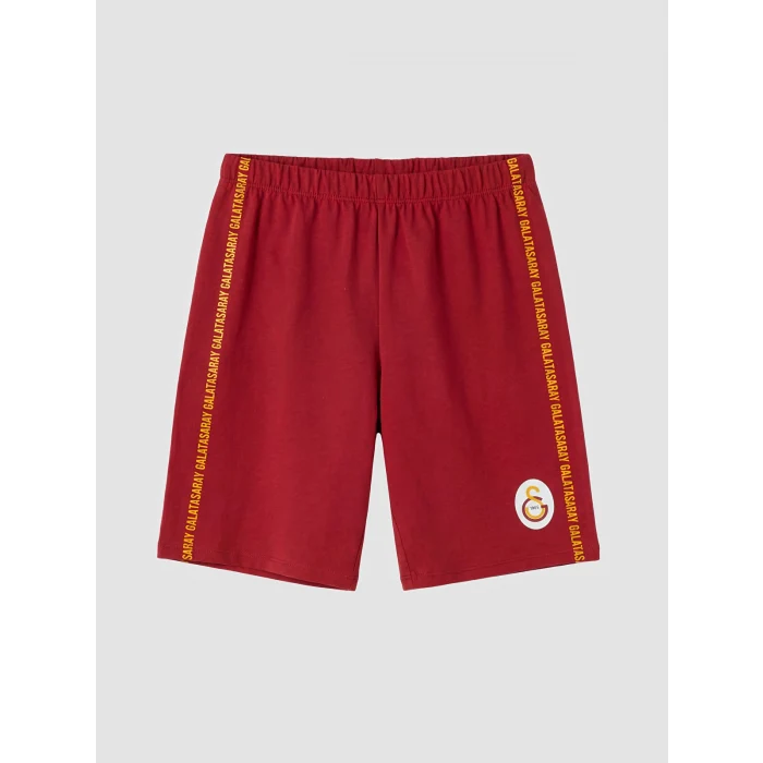 LCW Kids Turuncu Galatasaray Baskılı Erkek Çocuk Şortlu Pijama Takımı