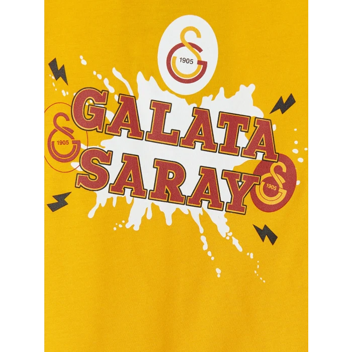 LCW Kids Turuncu Galatasaray Baskılı Erkek Çocuk Şortlu Pijama Takımı